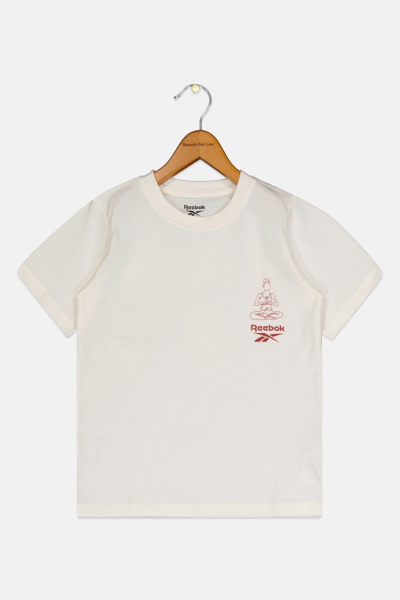 Reebok Kids Boy Sportswear Fit Short Sleeve Outdoor T-Shirt, Ivory - Image 2